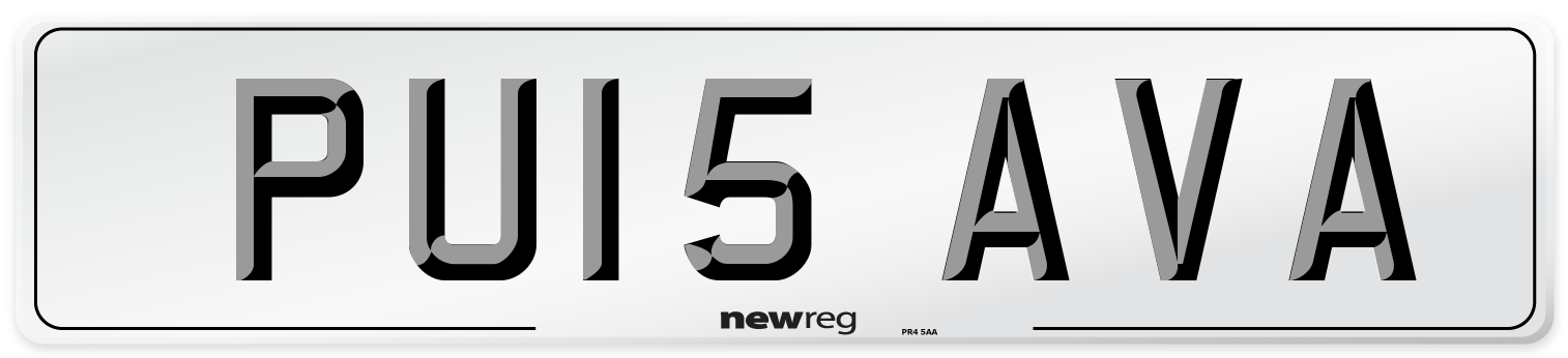 PU15 AVA Number Plate from New Reg